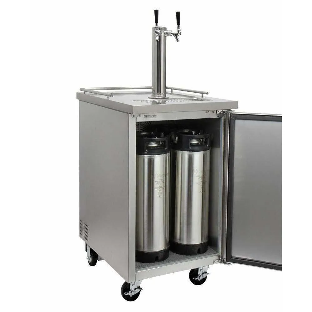 Kegco 24" Wide Cold Brew Coffee Dual Tap All Stainless Steel Kegerator ICXCK-1S-2