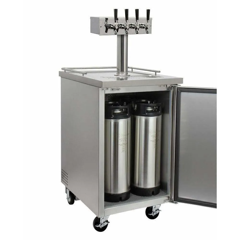 Kegco 24" Wide Cold Brew Coffee Four Tap All Stainless Steel Kegerator ICXCK-1S-4