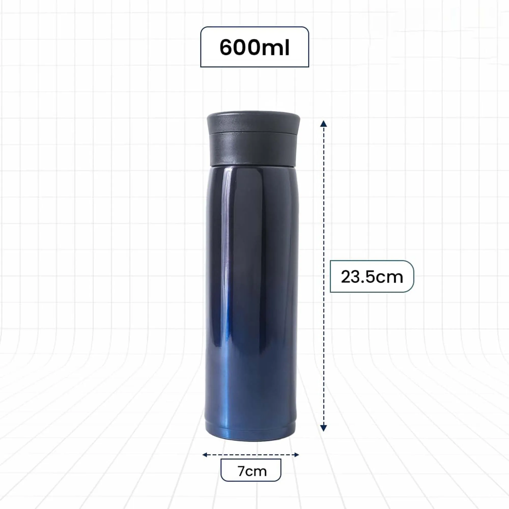 Kuber Industries 1500 ml Dual Colored LeakProof Hot & Cold Stainless Steel Water Bottle | Shatterproof Insulated Thermos Water Bottle for Office, Home & Adults | ‎Gradient Blue