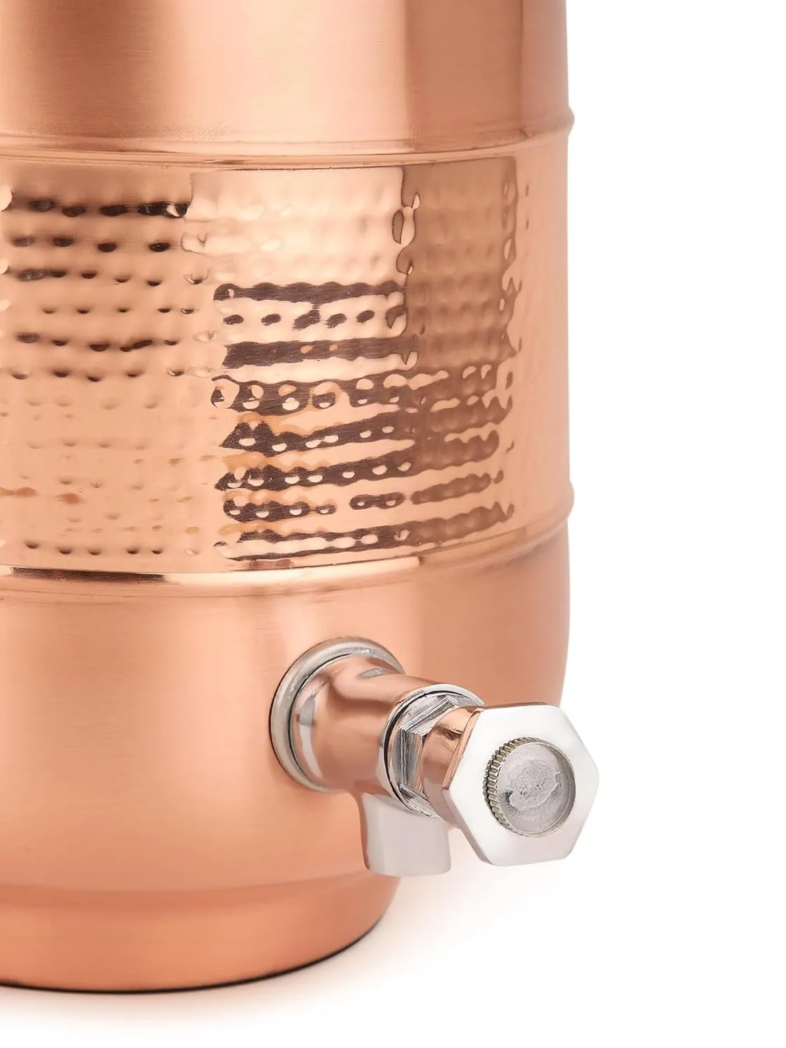 Kuber Industries 8L Leak-Proof Copper Dispenser, Water Storage Containers with Tap | Lightweight & Biodegradable Tambe Ka Matka for Home & Kitchen | Copper Utensils for Kitchen | Copper