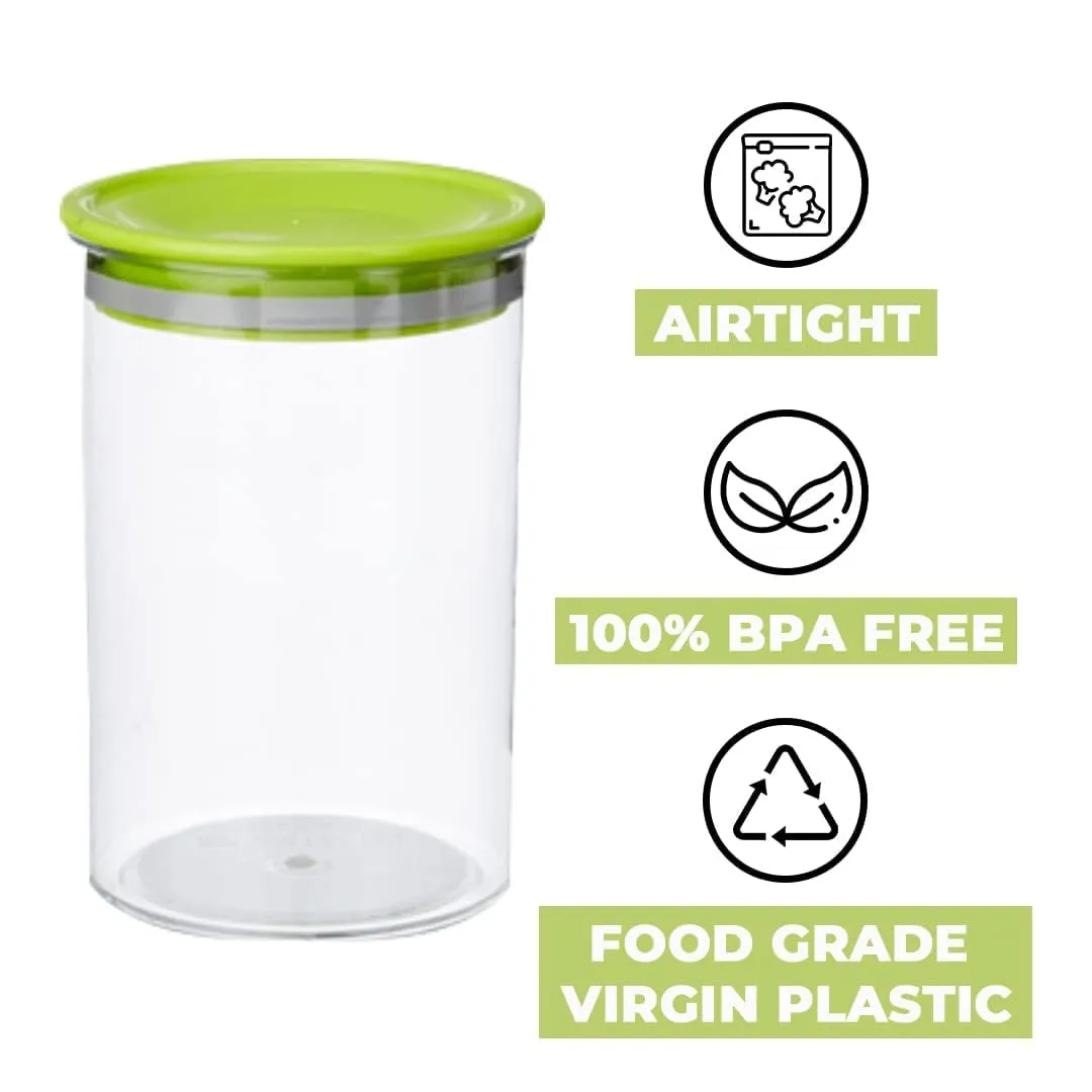 Kuber Industries Airtight Kitchen Container Set | 100% BPA Free, Food Grade Virgin Plastic | Multipurpose, Freezer Safe & Durable | Container for Kitchen Storage Set of 3 | Transparent (Pack Of 4)