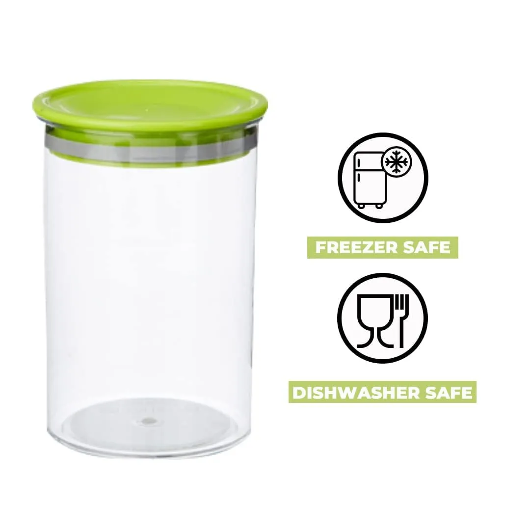 Kuber Industries Airtight Kitchen Container Set | 100% BPA Free, Food Grade Virgin Plastic | Multipurpose, Freezer Safe & Durable | Container for Kitchen Storage Set of 3 | Transparent (Pack Of 4)