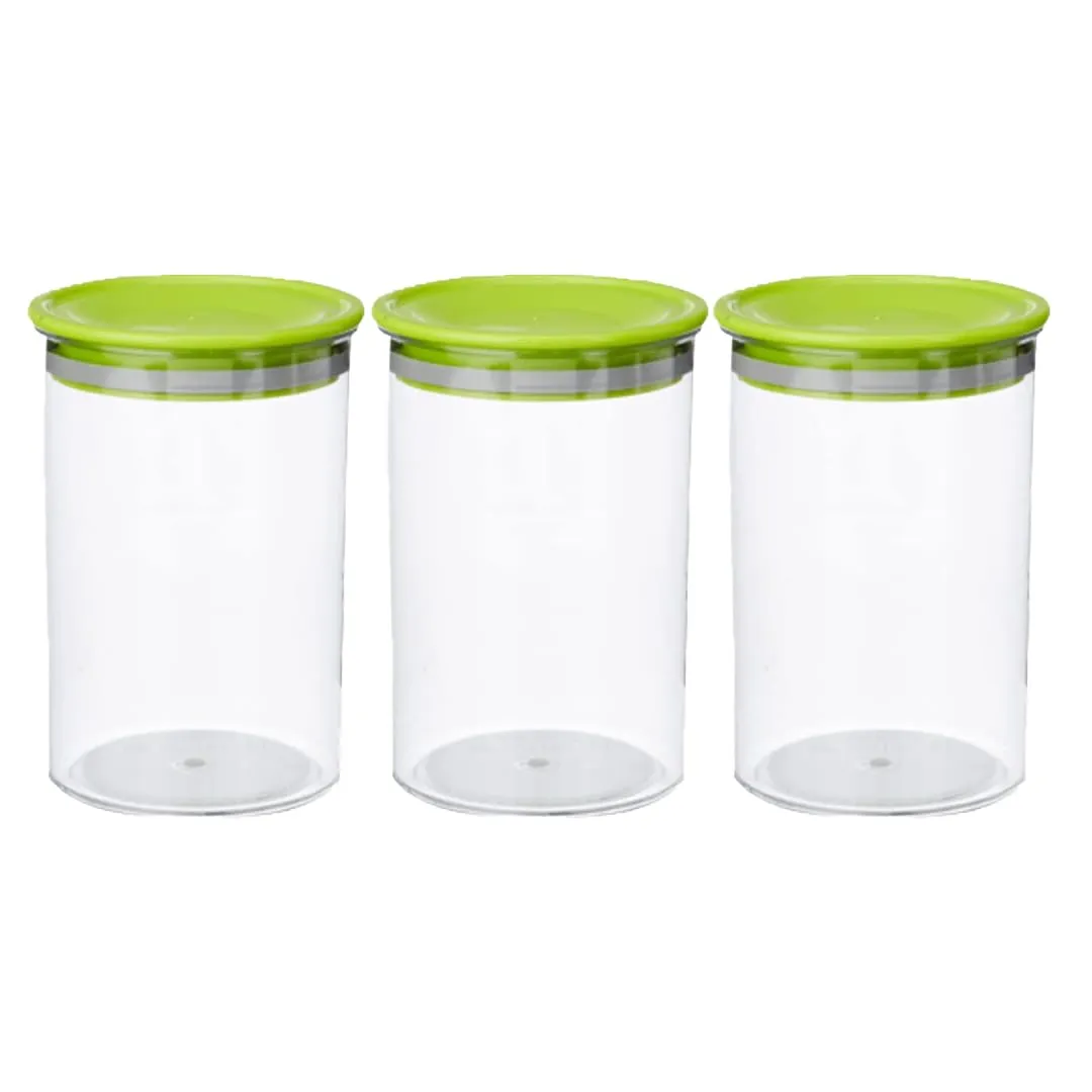 Kuber Industries Airtight Kitchen Container Set | 100% BPA Free, Food Grade Virgin Plastic | Multipurpose, Freezer Safe & Durable | Container for Kitchen Storage Set of 3 | Transparent