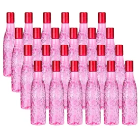 Kuber Industries BPA-Free Plastic Water Bottle|Leak Proof, Firm Grip, 100% Food Grade Plastic Bottles|For Home, Office, & Gym|Unbreakable, Freezer Proof, Fridge Water Bottle|Set Of 4|Pink (Pack Of 6)