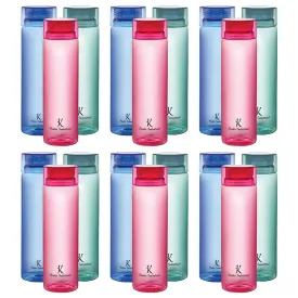 Kuber Industries BPA Free Plastic Water Bottles | Breakproof, Leakproof, Food Grade PET Bottles | Water Bottle for Kids & Adults | Plastic Bottle Set of 6 |Assorted (Pack of 3)