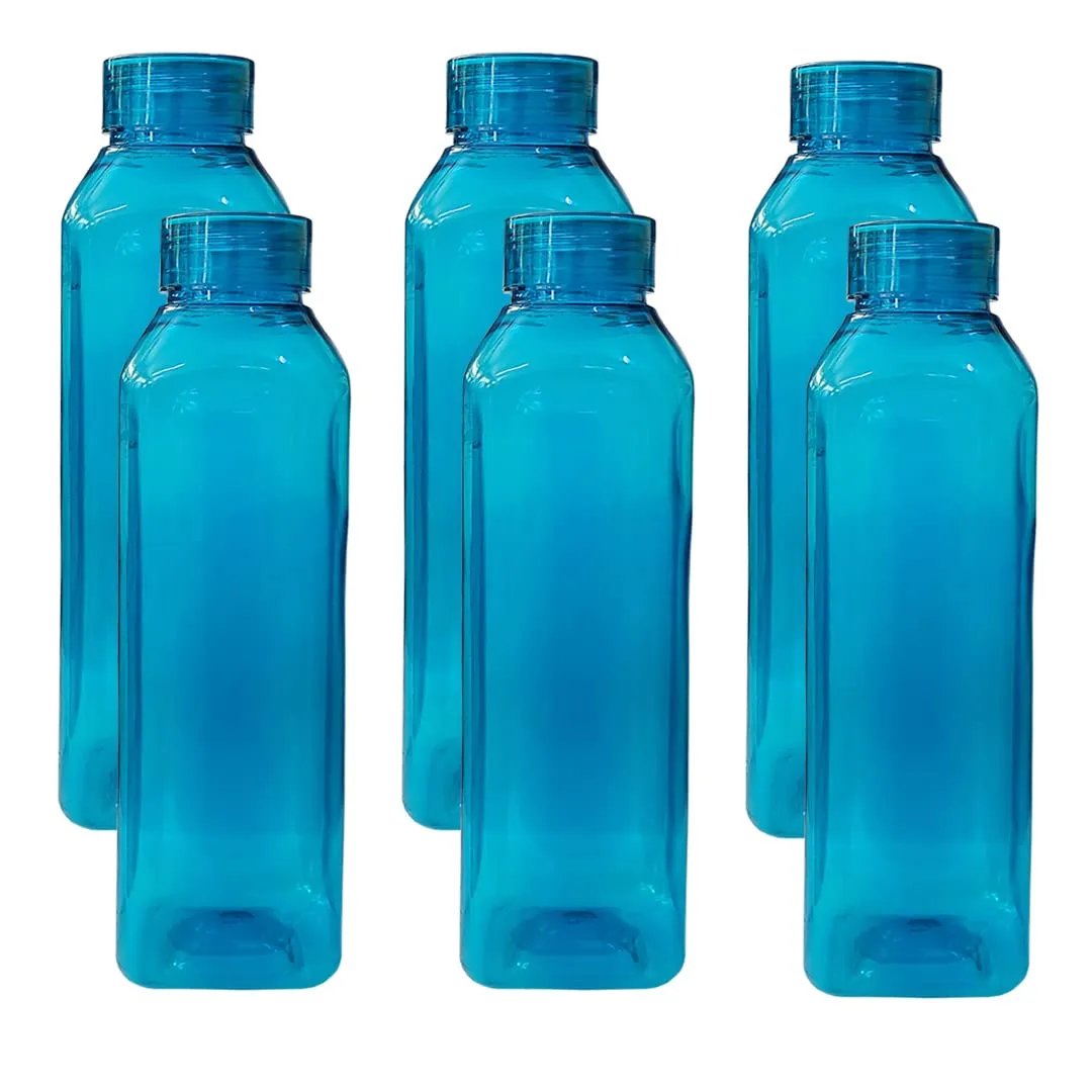 Kuber Industries BPA Free Plastic Water Bottles | Breakproof, Leakproof, Food Grade PET Bottles | Water Bottle for Kids & Adults | Plastic Bottle Set of 6 |Natural (Pack of 3)