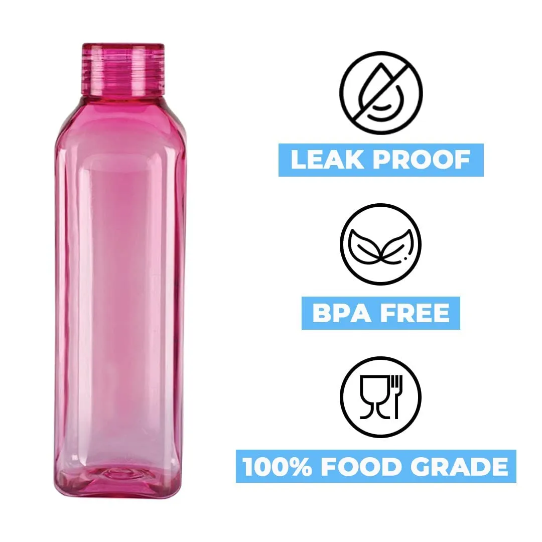 Kuber Industries BPA Free Plastic Water Bottles | Unbreakable, Leak Proof, 100% Food Grade Plastic | For Kids & Adults | Refrigerator Plastic Bottle Set of 6|Assorted (Pack Of 6)