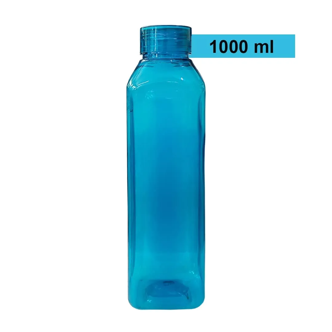 Kuber Industries BPA Free Plastic Water Bottles | Unbreakable, Leak Proof, 100% Food Grade Plastic | for Kids & Adults | Refrigerator Plastic Bottle Set of 6|Blue (Pack of 3)