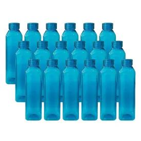 Kuber Industries BPA Free Plastic Water Bottles | Unbreakable, Leak Proof, 100% Food Grade Plastic | for Kids & Adults | Refrigerator Plastic Bottle Set of 6|Blue (Pack of 3)