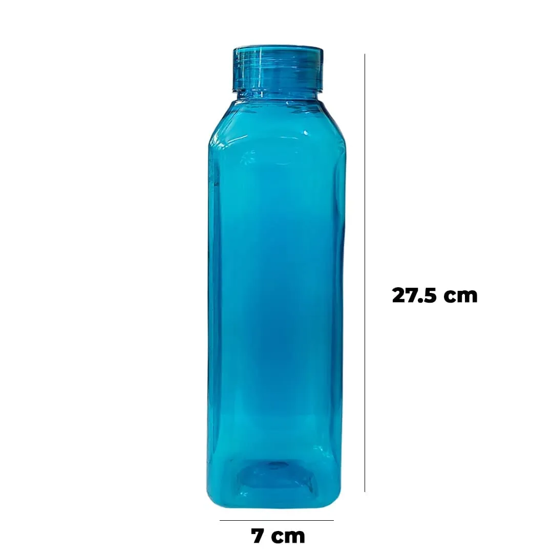 Kuber Industries BPA Free Plastic Water Bottles | Unbreakable, Leak Proof, 100% Food Grade Plastic | for Kids & Adults | Refrigerator Plastic Bottle Set of 6|Blue (Pack of 3)