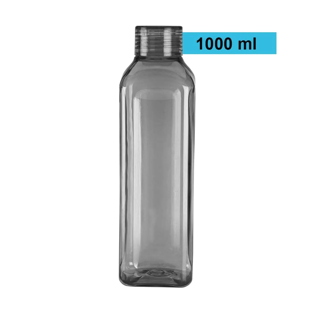 Kuber Industries BPA Free Plastic Water Bottles | Unbreakable, Leak Proof, 100% Food Grade Plastic | For Kids & Adults | Refrigerator Plastic Bottle Set of 6|Grey (Pack Of 2)