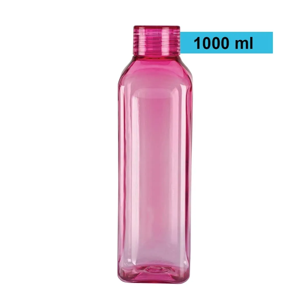 Kuber Industries BPA Free Plastic Water Bottles | Unbreakable, Leak Proof, 100% Food Grade Plastic | For Kids & Adults | Refrigerator Plastic Bottle Set of 6|Pink (Pack Of 3)