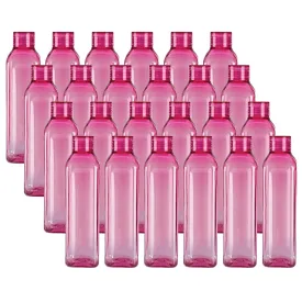 Kuber Industries BPA Free Plastic Water Bottles | Unbreakable, Leak Proof, 100% Food Grade Plastic | For Kids & Adults | Refrigerator Plastic Bottle Set of 6|Pink (Pack Of 4)