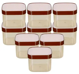 Kuber Industries Check Deisgn Lid Food Grade BPA Free Plastic Kitchen Container Set,1200ml, Set of 9 (White)