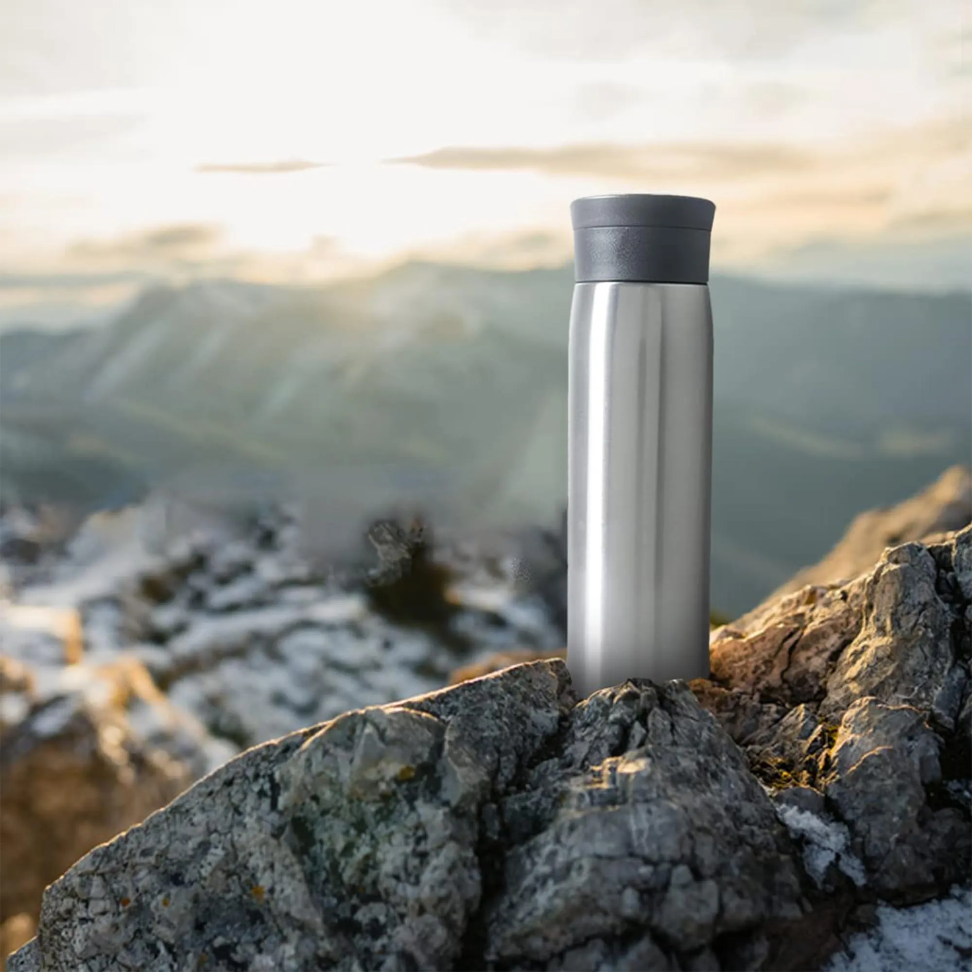 Kuber Industries Leakproof Insulated Stainless Steel Water Tumbler Bottle for Men's | Water Bottle for Office & Kids | Ideal for Gym, Home, Hiking & Travel | CO230201B-Silver