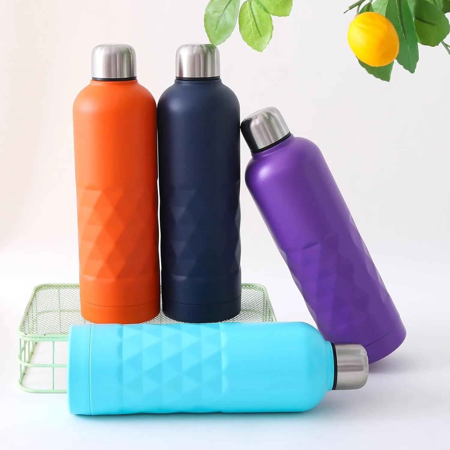 Kuber Industries Pack of 2 Vacuum Insulated Water Bottle | Stainless Steel Water Bottle | Hot & Cold Water Bottle | Leakproof, BPA Free, Rustproof | 750 ML | Dark Blue