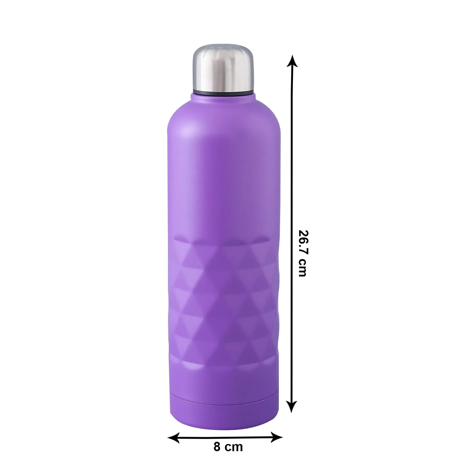 Kuber Industries Pack of 4 Vacuum Insulated Water Bottle | Stainless Steel Sipper Bottle with Handle | Hot & Cold Water Bottle | Leakproof, BPA Free, Rustproof | 750 ML | Purple