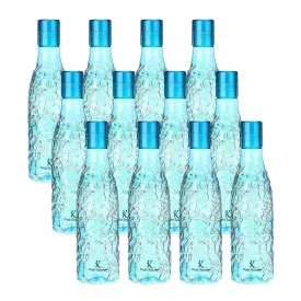 Kuber Industries Set of 6 Plastic Water Bottle | 1 Litre Round Plastic Water Bottle | Refrigerator Safe and BPA free PET Water Bottle |Perfect For School College Work Gym | Pack of 2 | Blue