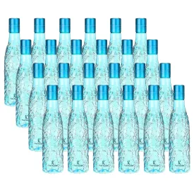 Kuber Industries Set of 6 Plastic Water Bottle | 1 Litre Round Plastic Water Bottle | Refrigerator Safe and BPA free PET Water Bottle |Perfect For School College Work Gym | Pack of 4 | Blue