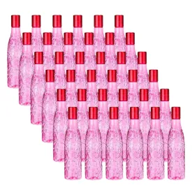 Kuber Industries Set of 6 Plastic Water Bottle | 1 Litre Round Plastic Water Bottle | Refrigerator Safe and BPA free PET Water Bottle |Perfect For School College Work Gym | Pack of 6| Pink