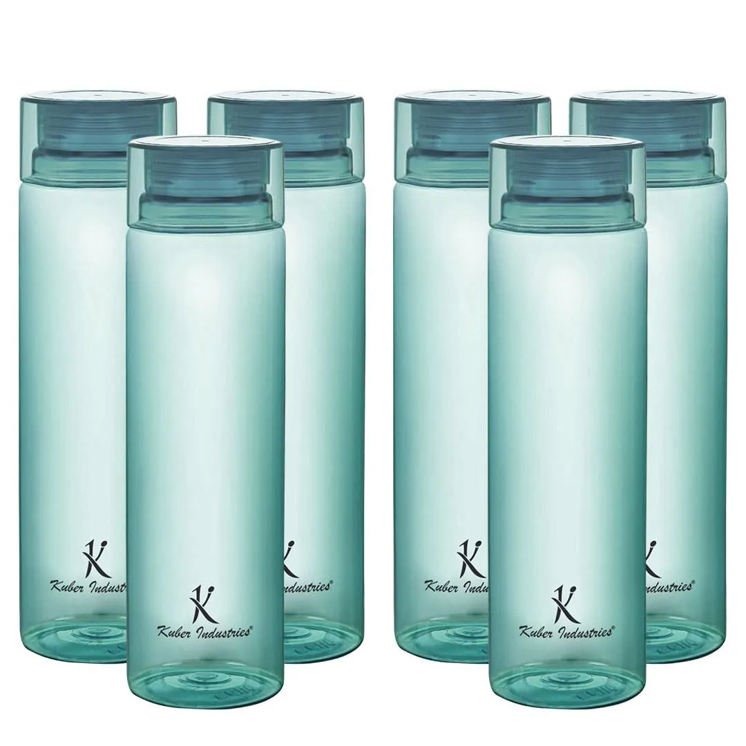 Kuber Industries Water Bottle | Plastic Water Bottle for Fridge | Water Bottle for Kitchen | Ideal for Restaurant | Water Bottle for Refrigerator | Crystal Bingo Bottle | 1 LTR | Pack of 3 | Blue