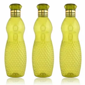 Kuber Industries Water Bottle | Plastic Water Bottle for Fridge | Water Bottle for Kitchen | Ideal for Restaurant | Water Bottle for Refrigerator | Dolphine Bottle | 1 LTR | Pack of 3 | Green