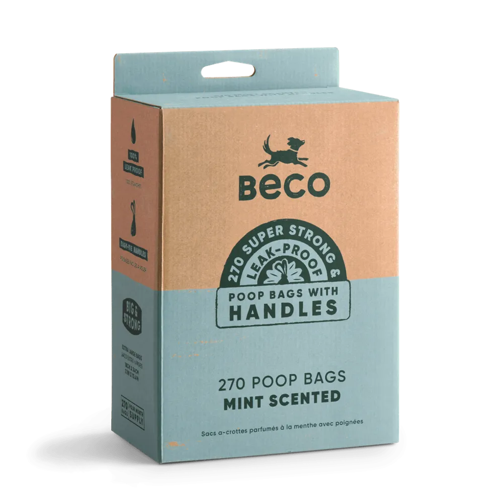 Large Poop Bags with Handles | Mint Scented