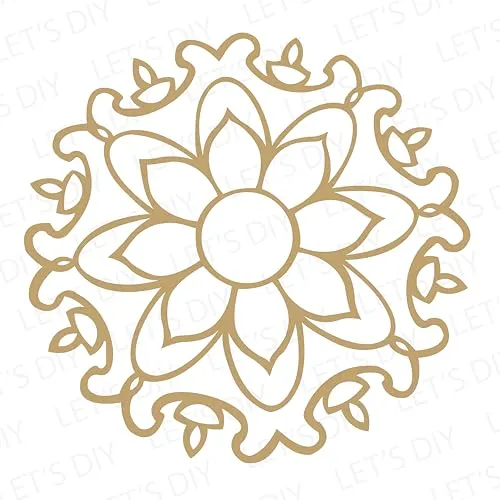 LET'S DIY Reusable Round Shape Rangoli Mats, 11-Inch Rangoli Set for Diwali & Home Decor, Easy-to-Use Traditional Rangoli Stencils, Portable Rangoli Templates