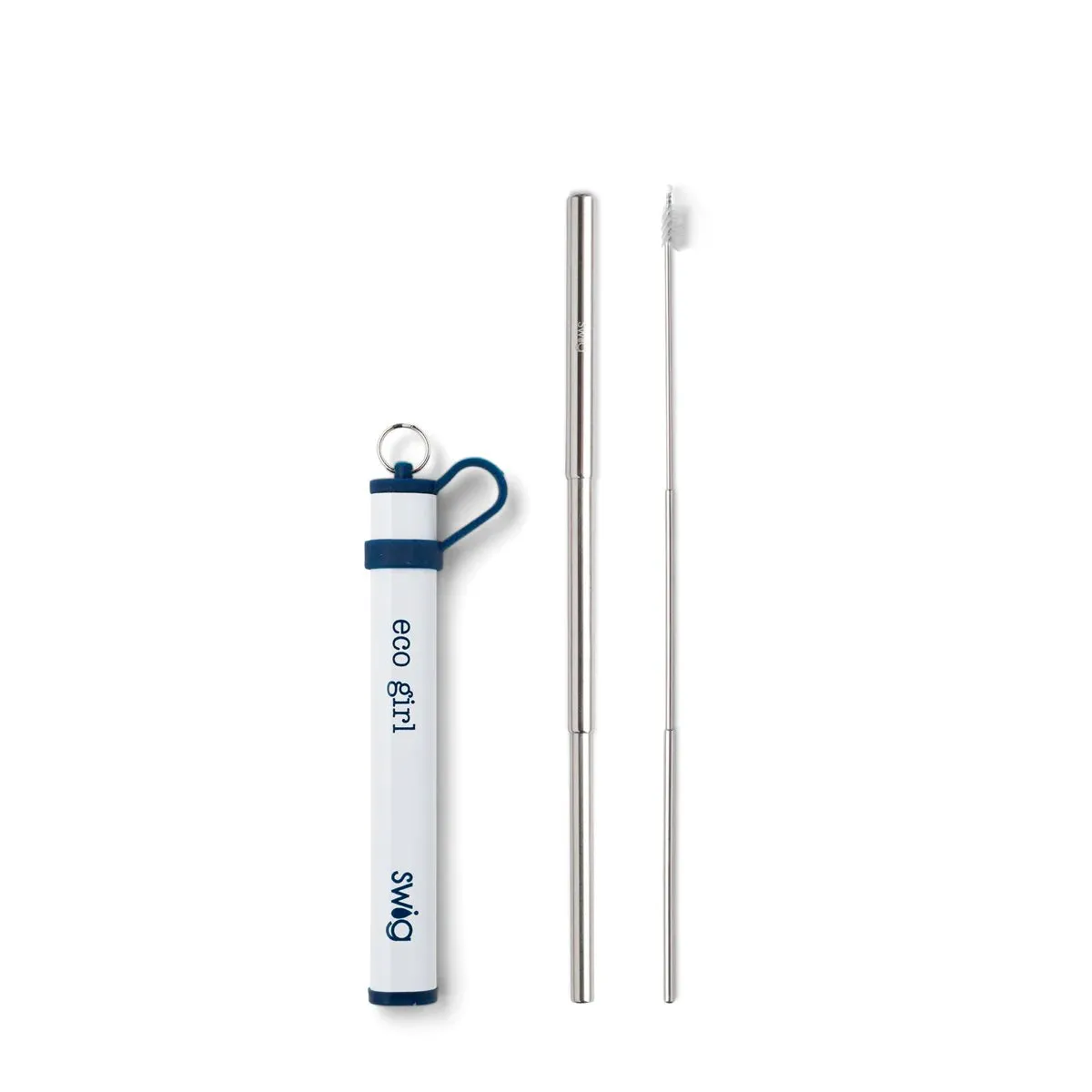 Navy Telescopic Stainless-Steel Straw