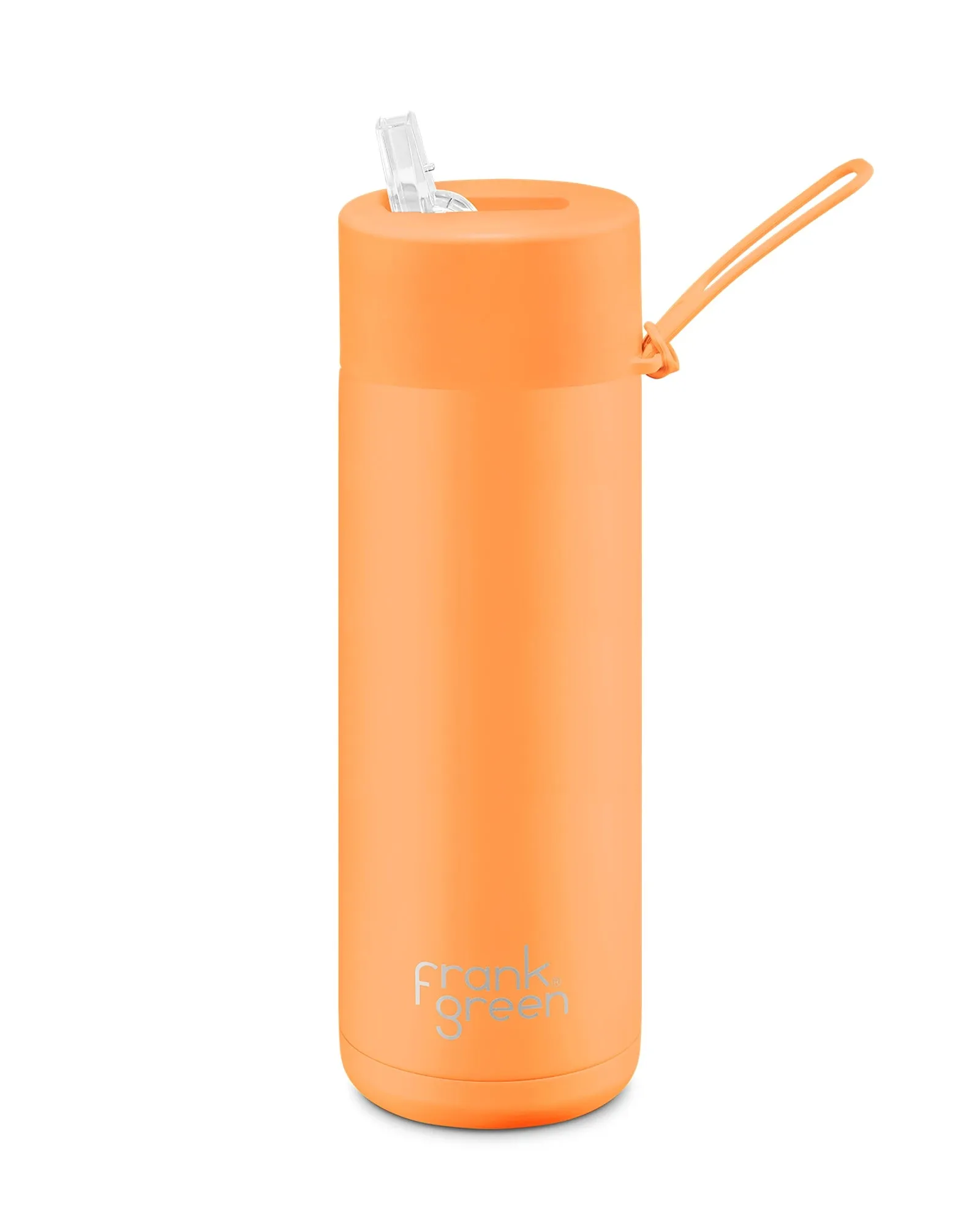 Neon Orange Reusable Bottle Ultimate Ceramic Straw - 595ml