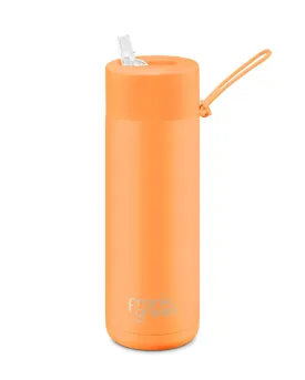 Neon Orange Reusable Bottle Ultimate Ceramic Straw - 595ml