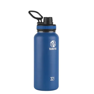 New - Takeya 32oz Originals Insulated Stainless Steel Water Bottle with Spout Lid - Navy