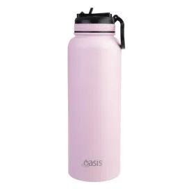 Oasis 1.1L Insulated Challenger Water Bottle with Straw Pink