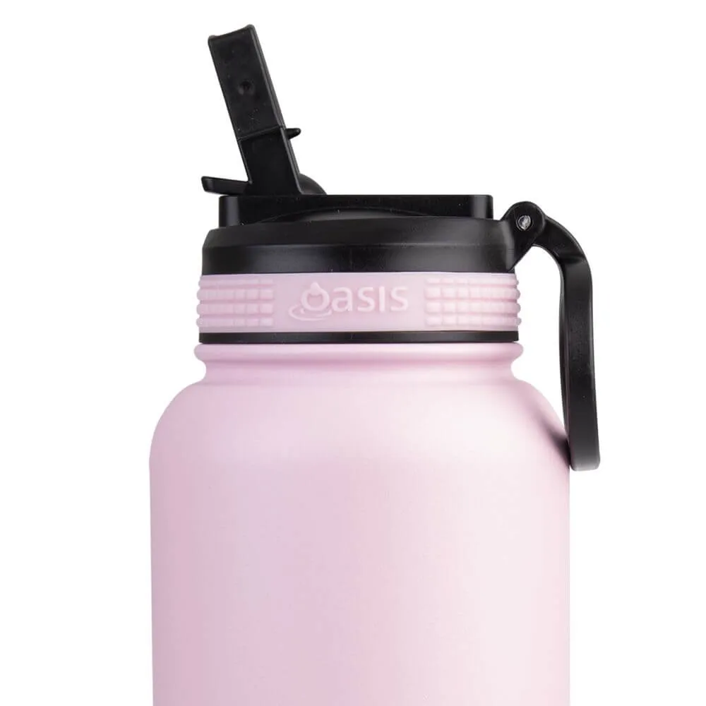 Oasis 1.1L Insulated Challenger Water Bottle with Straw Pink