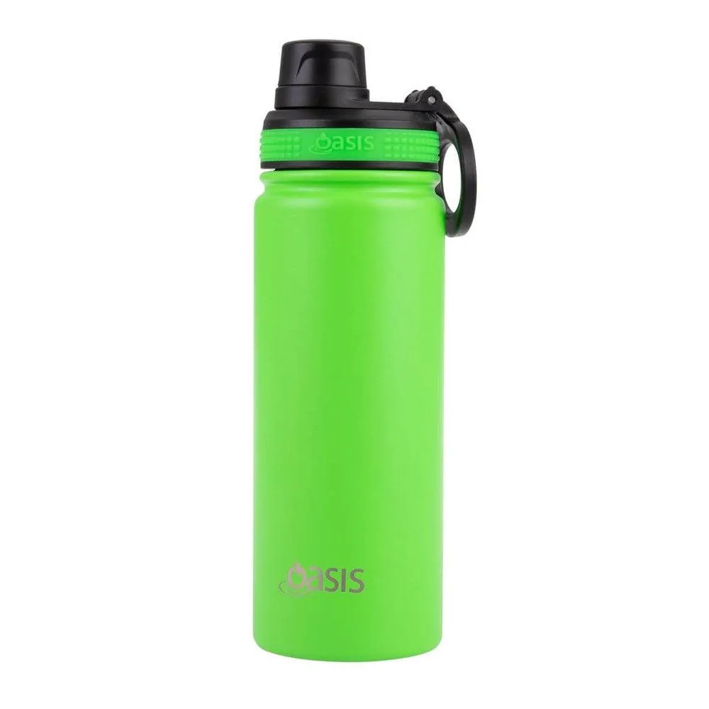 Oasis 550ml Insulated Challenger Water Bottle Neon Green