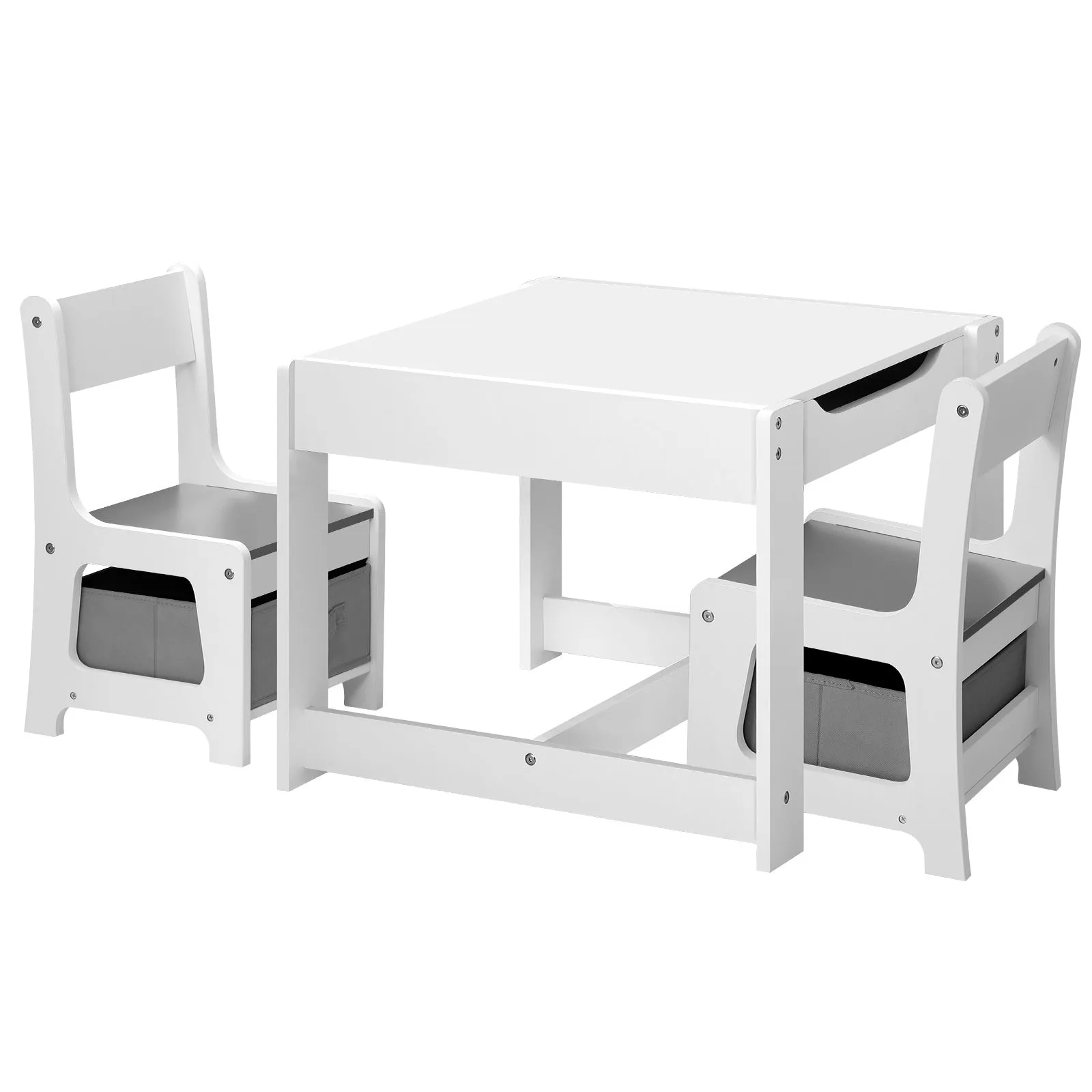 Oikiture Kids Table and Chairs Set Activity Play Study Desk w/ Toys Storage Box