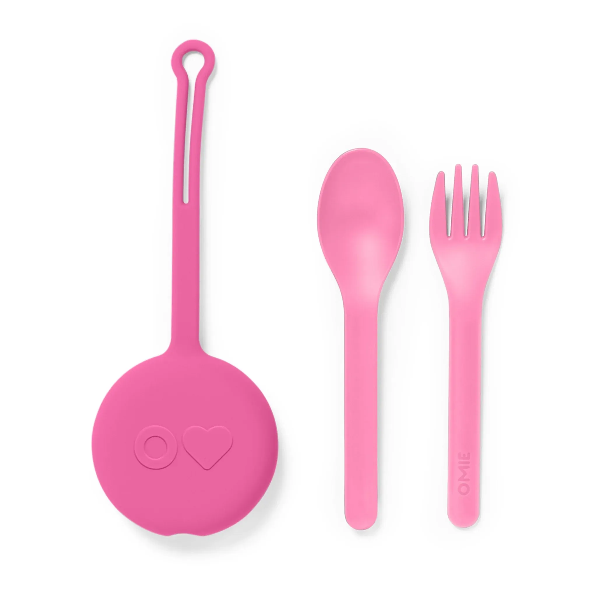 OmiePod Kids Utensils Set with Case ~ Bubble Pink