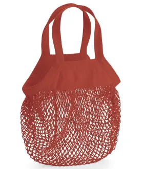 Orange Rust - Organic cotton mini mesh grocery bag