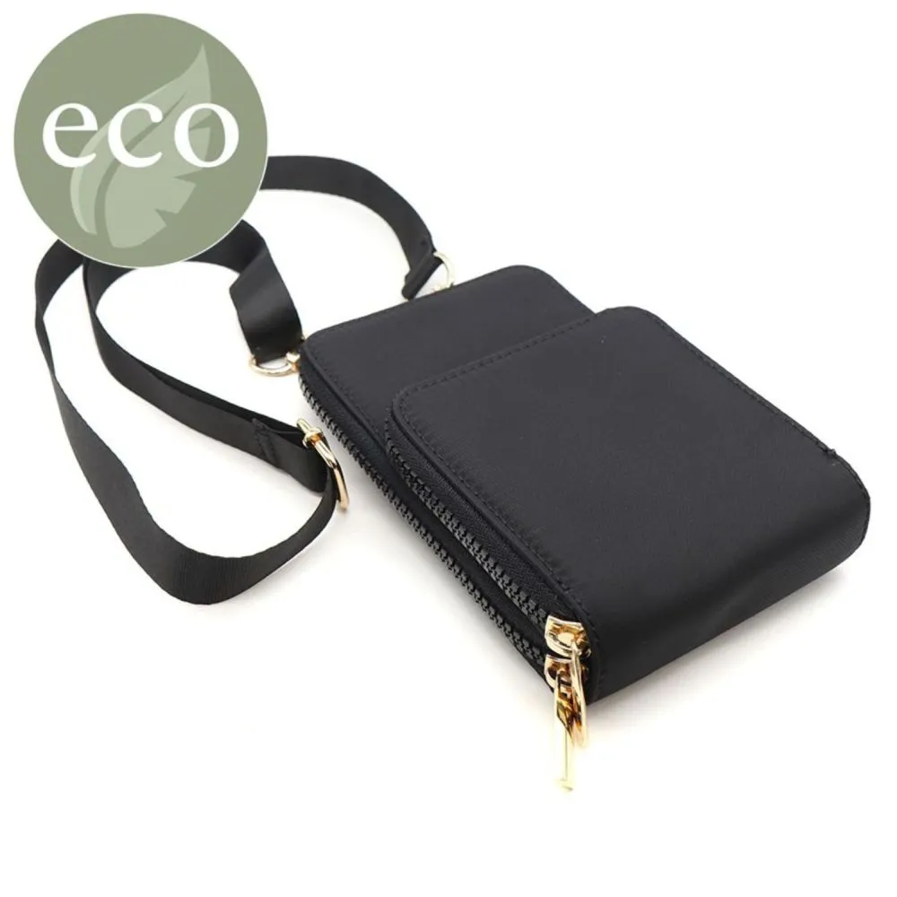 POM Recycled Nylon Black Phone Bag