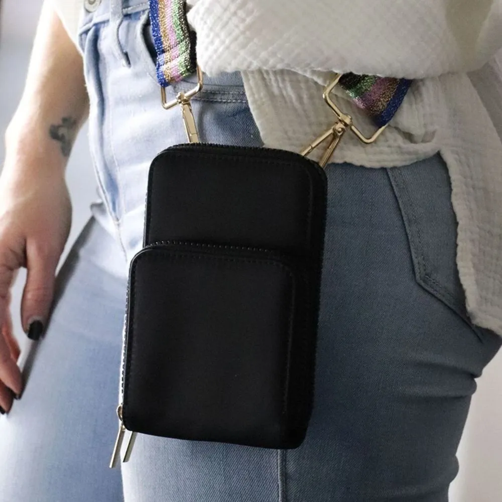 POM Recycled Nylon Black Phone Bag