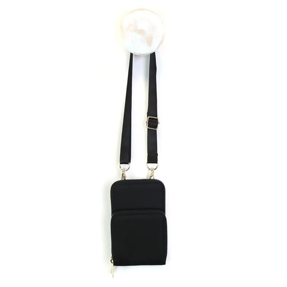 POM Recycled Nylon Black Phone Bag