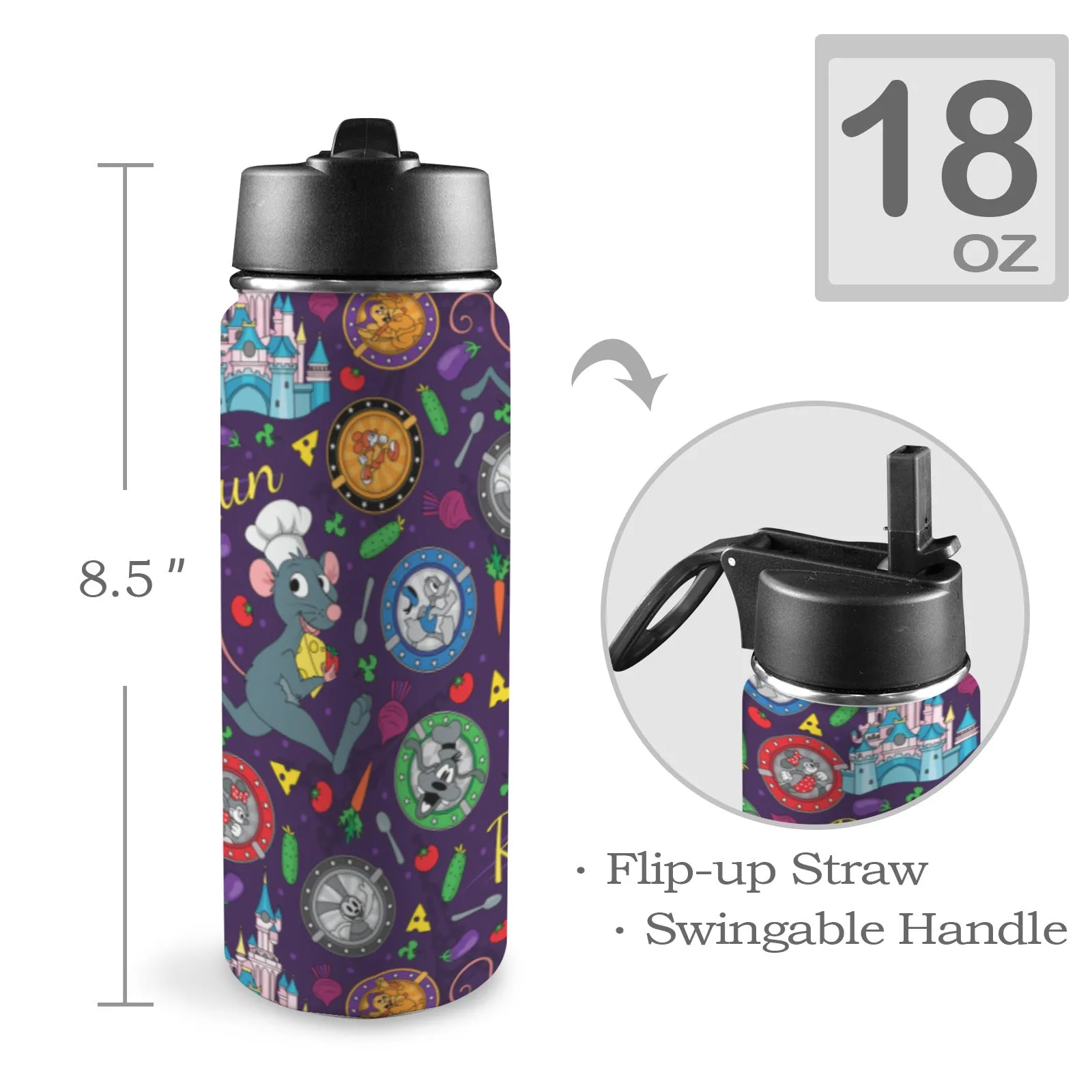 Ratatouille Wine And Dine Race Insulated Water Bottle