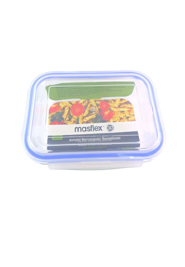 Rectangular Borosilicate Glass Food Container with PP Lid - 1520ml