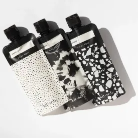 Refillable Travel Pouches | Black/White