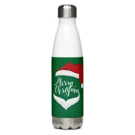 Santa Merry Christmas Stainless Steel Water Bottle