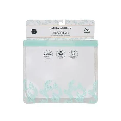 Set of 2 Mint  Half-Gallon Reusable EVA Storage Bags