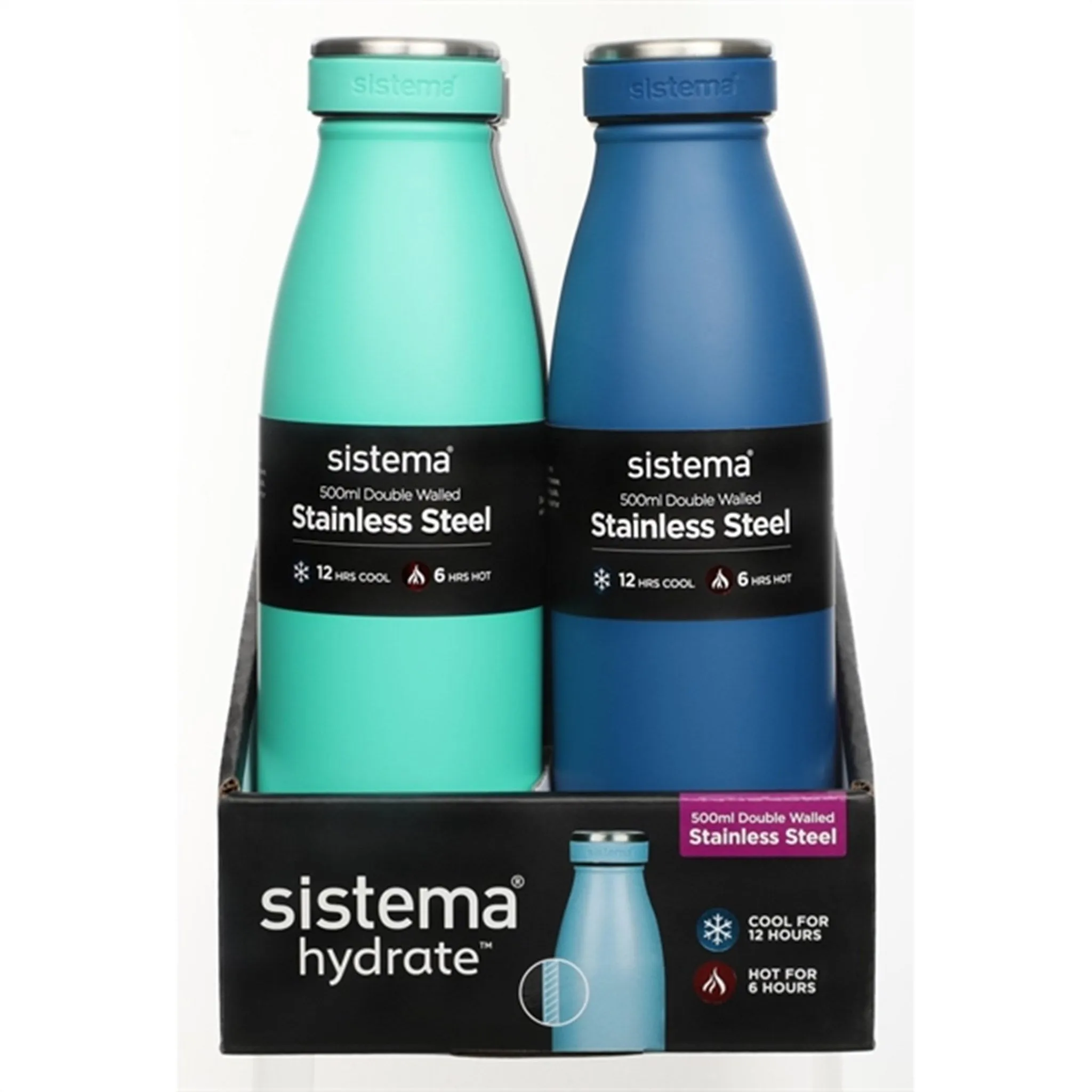 Sistema Stainless Steel Drink Bottle 500 ml Ocean Blue