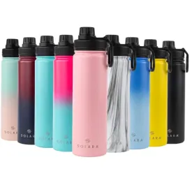 SOLARA Insulated Water Bottle 650ml, Hot Water Bottle, Thermosteel Water Bottle for Travel, Home, Office, School, Gym, Adults, Water Bottle Hot and Cold, Sipper Bottle, Angle Pink