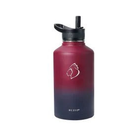 Stainless Steel Water Bottle With 3 Lids | 64oz | Ruby Red Navy