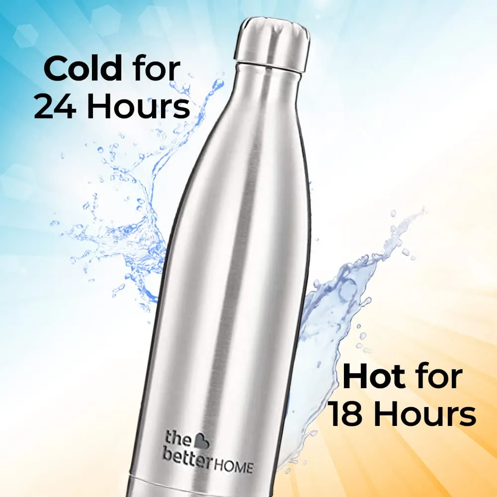 The Better Home 1000 ml Thermosteel Bottle | Doubled Wall 304 Stainless Steel | Stays Hot For 18 Hrs & Cold For 24 Hrs | Rustproof & Leakproof | Insulated Water Bottles for Office, Camping, Travel